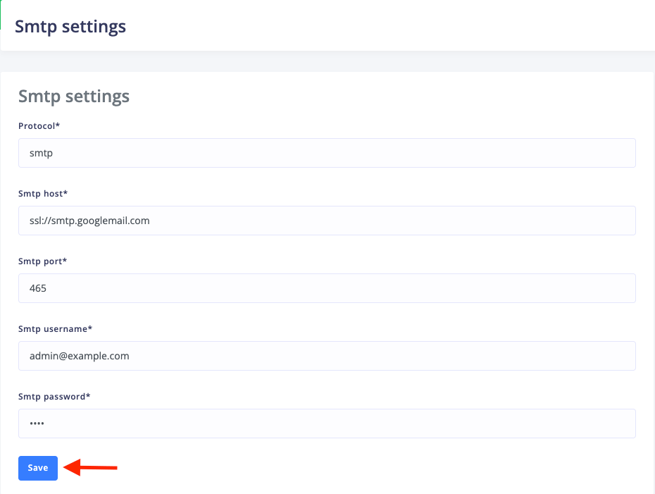 Updating Smtp Settings Checkout